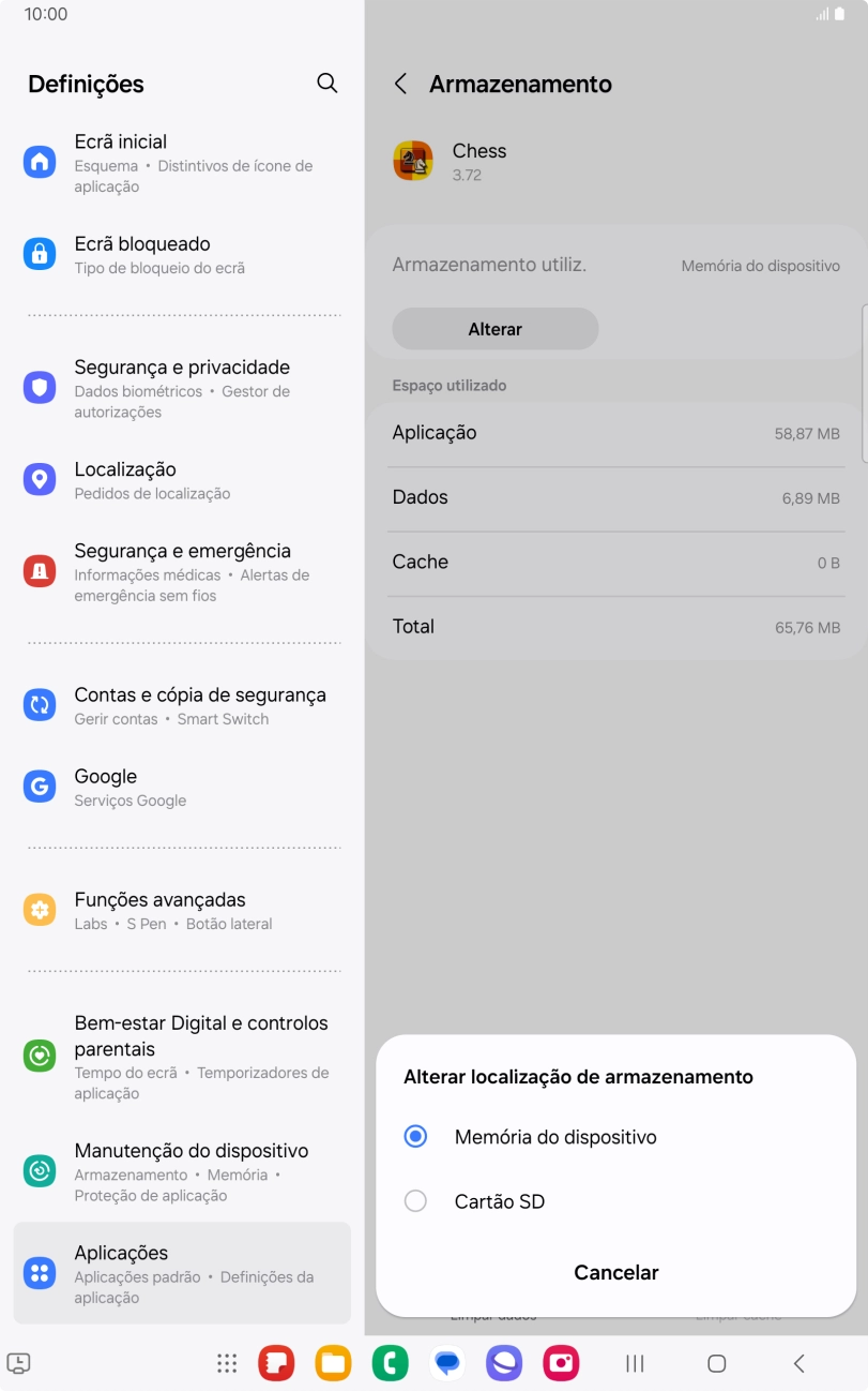 Prima o nome do cartão de memória.
