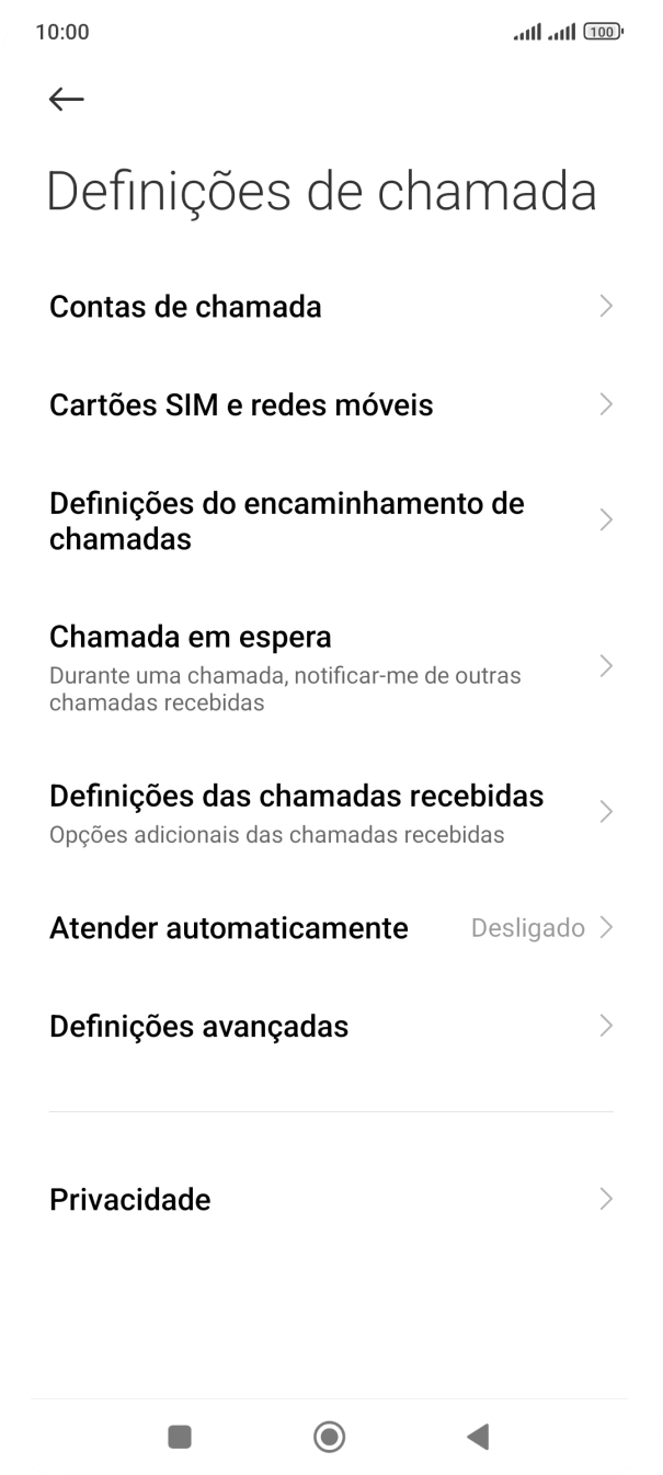 Prima Definições do encaminhamento de chamadas.