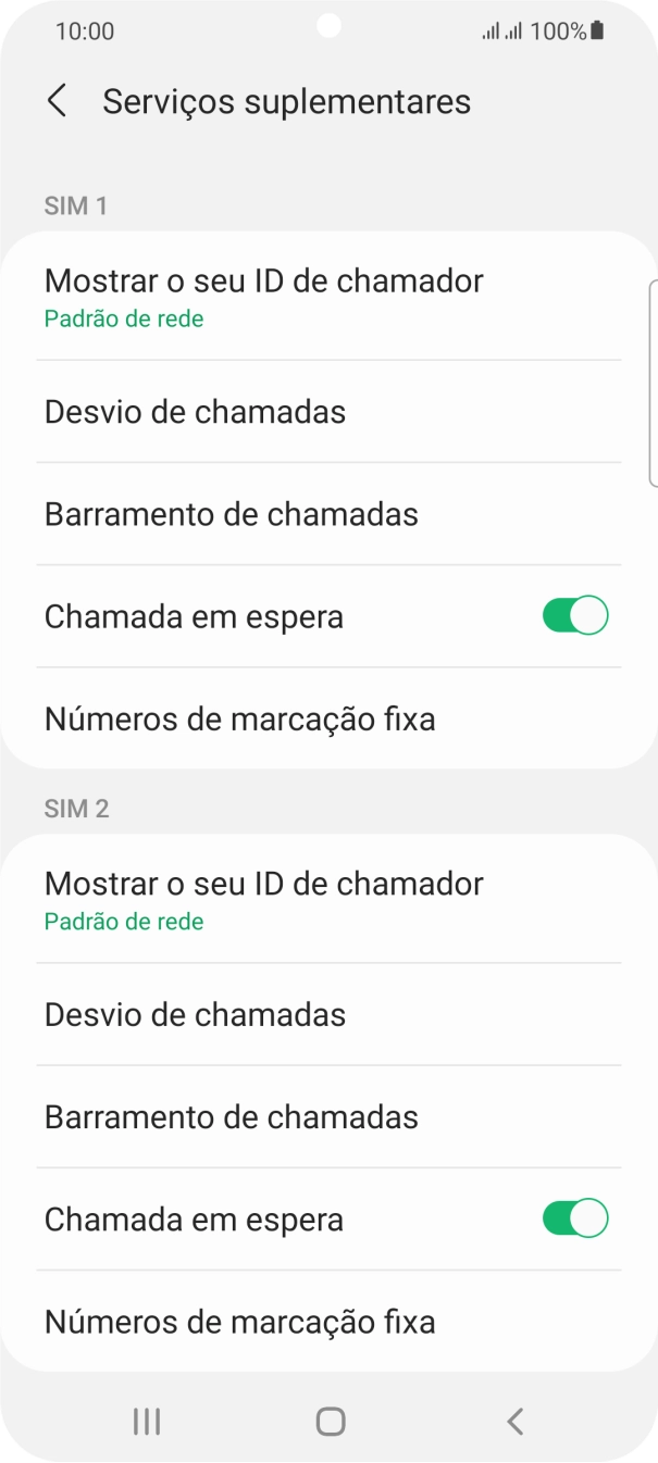 Prima Números de marcação fixa sob o cartão SIM pretendido.