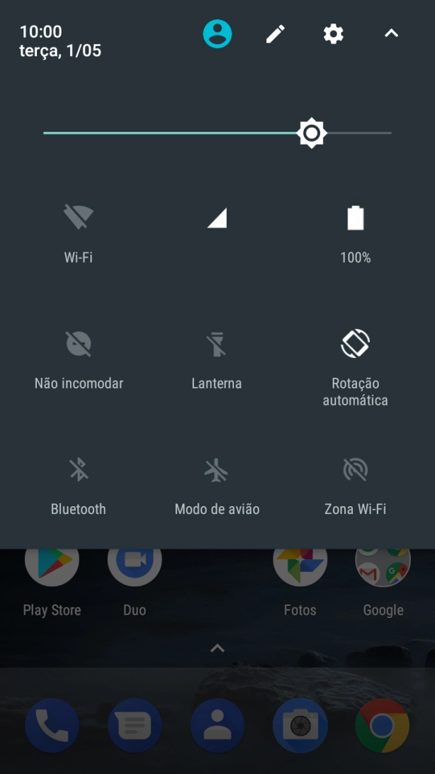 Prima o ícone de definições.
