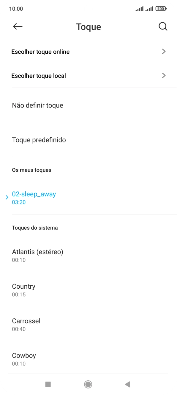 Prima a tecla de início para terminar e voltar ao ecrã inicial.