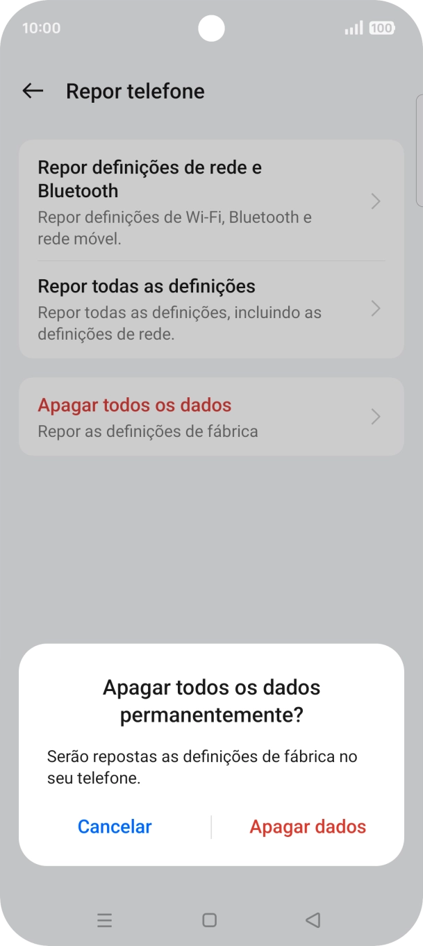 Prima Apagar dados.