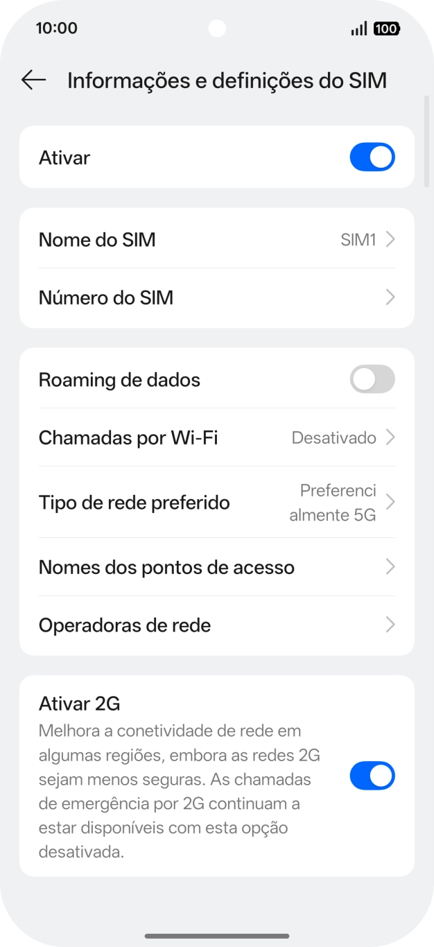 Prima Nomes dos pontos de acesso.