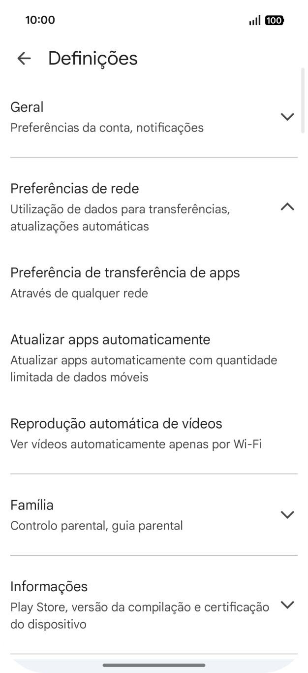 Prima Atualizar apps automaticamente.