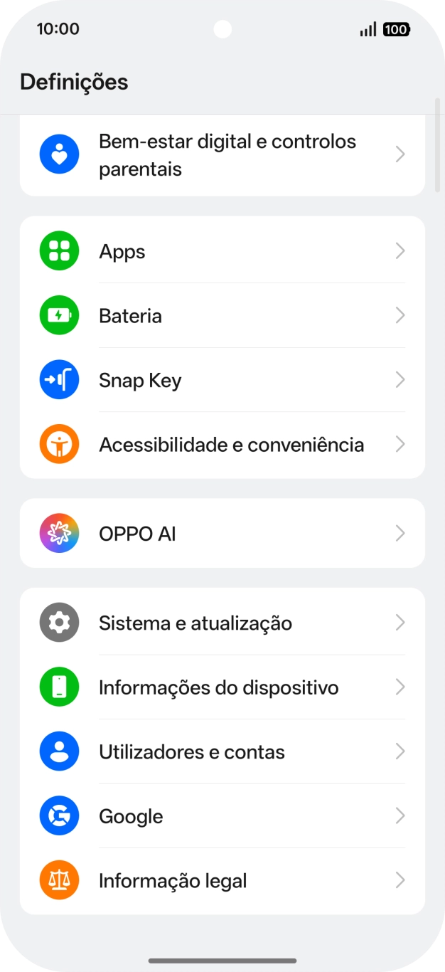 Prima Utilizadores e contas.
