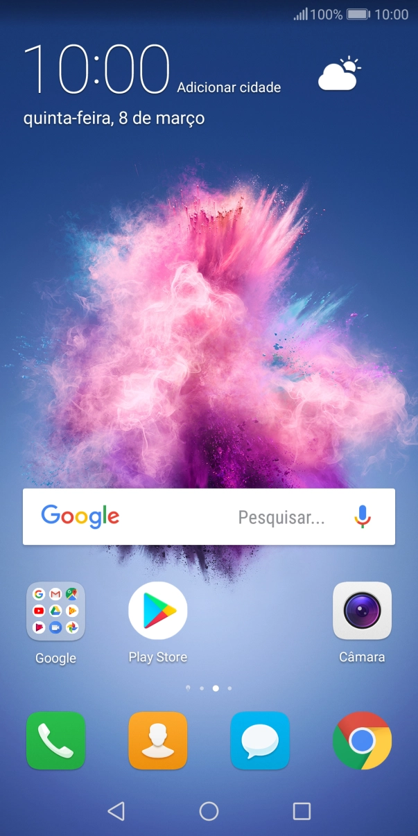 Prima o ícone de contactos.