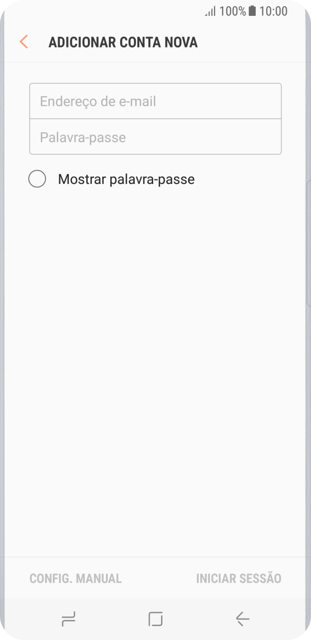 Prima Endereço de e-mail e introduza o seu endereço de e-mail.