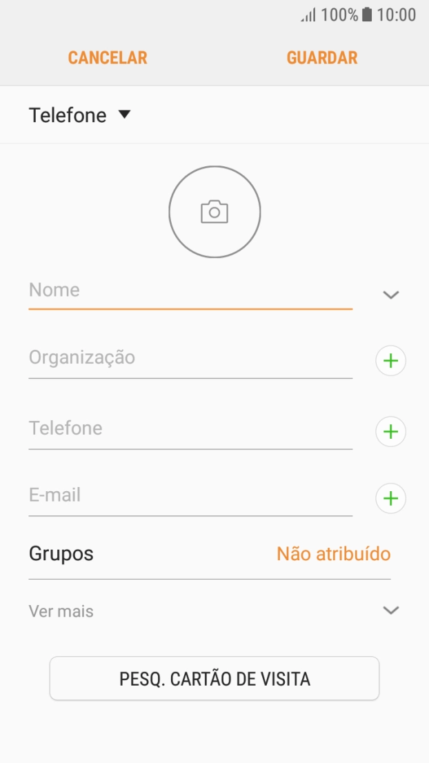 Prima a lista suspensa da lista de contactos.