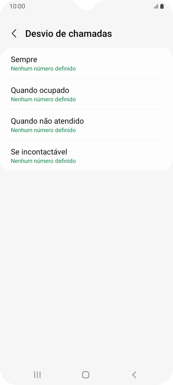 Prima o tipo de desvio pretendido.