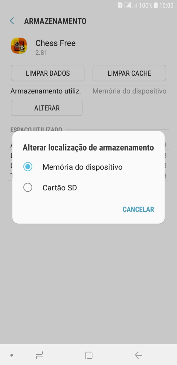 Prima o nome do cartão de memória.