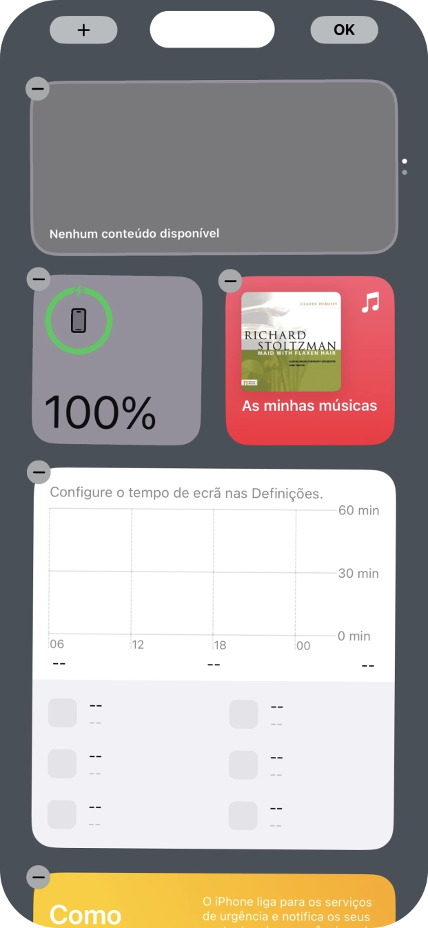 Prima o ícone para adicionar.