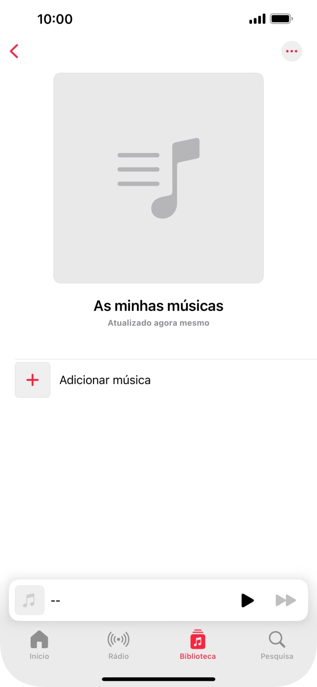 Prima Adicionar música.