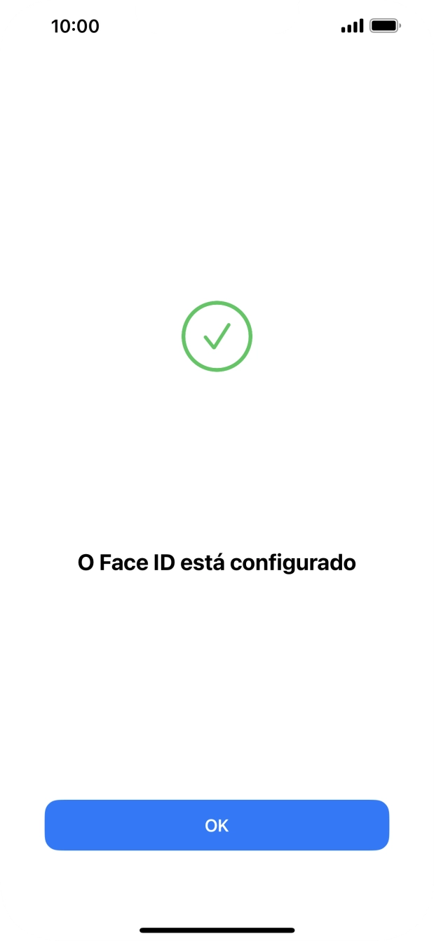 Prima OK. Se ainda não tiver escolhido um código de bloqueio do telefone, introduza um código à escolha duas vezes de seguida.