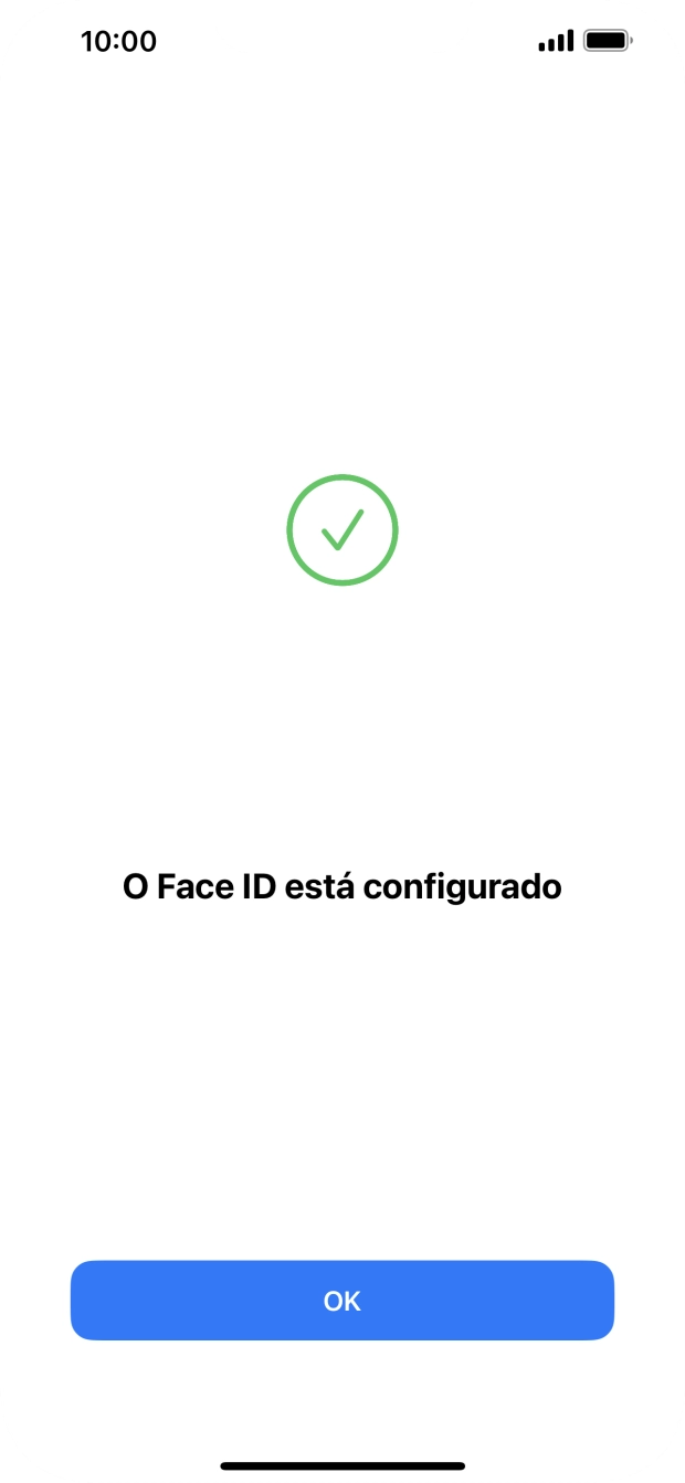 Prima OK. Se ainda não tiver escolhido um código de bloqueio do telefone, introduza um código à escolha duas vezes de seguida.