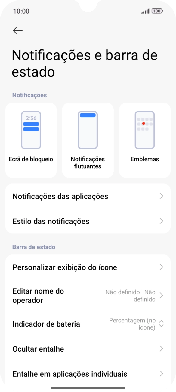 Prima Notificações das aplicações.