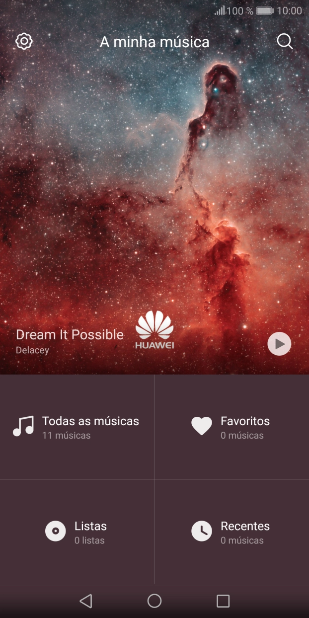 Prima a categoria pretendida e dirija-se ao ficheiro de música pretendido.