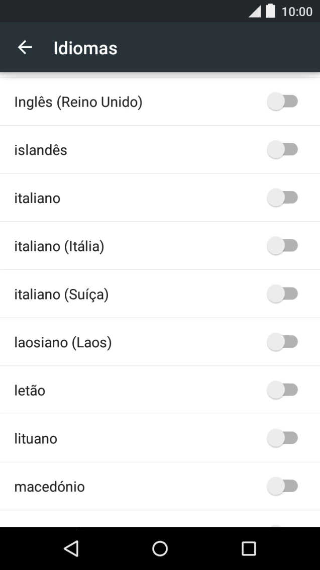 Prima o idioma pretendido.
