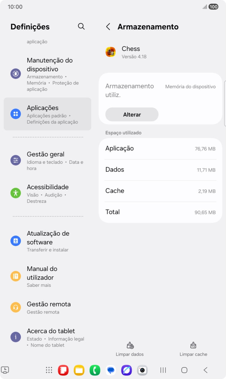 Prima Limpar cache.