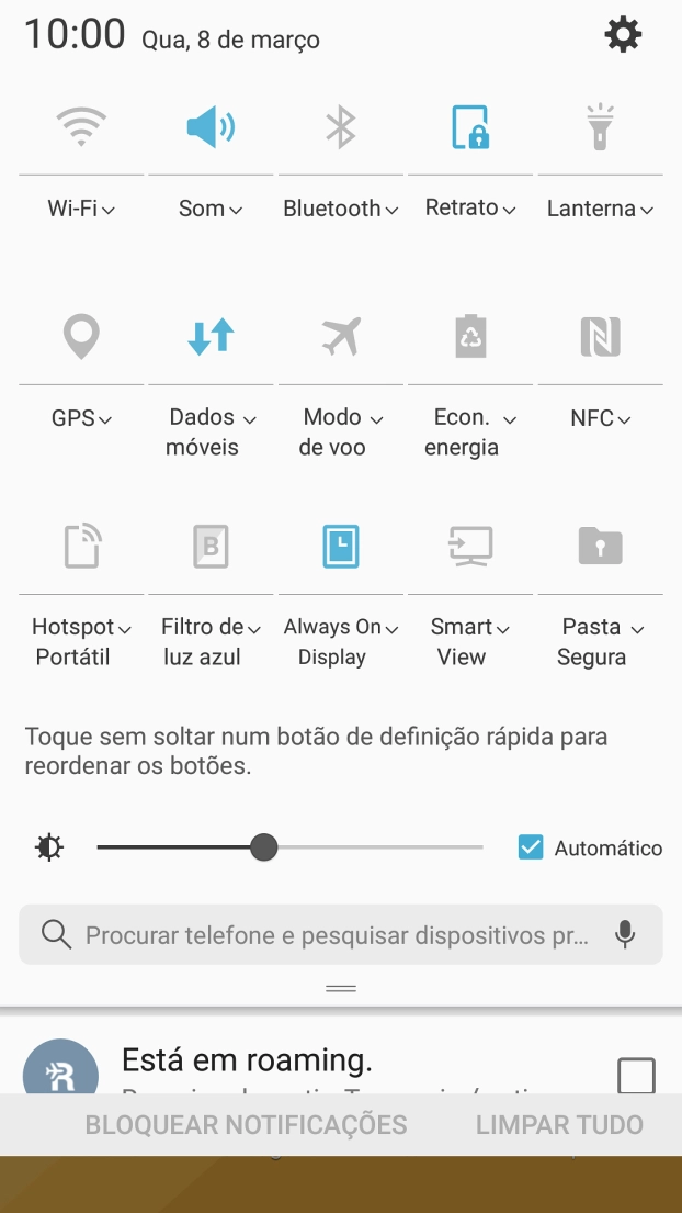 Prima Dados móveis para ativar ou desativar a função.