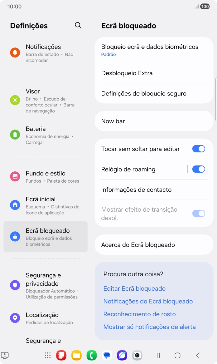 Prima Bloqueio ecrã e dados biométricos e introduza o código de bloqueio atual.