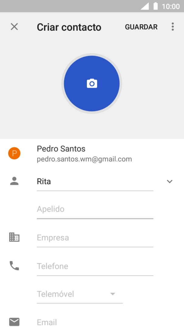 Prima Apelido, e introduza o apelido pretendido.