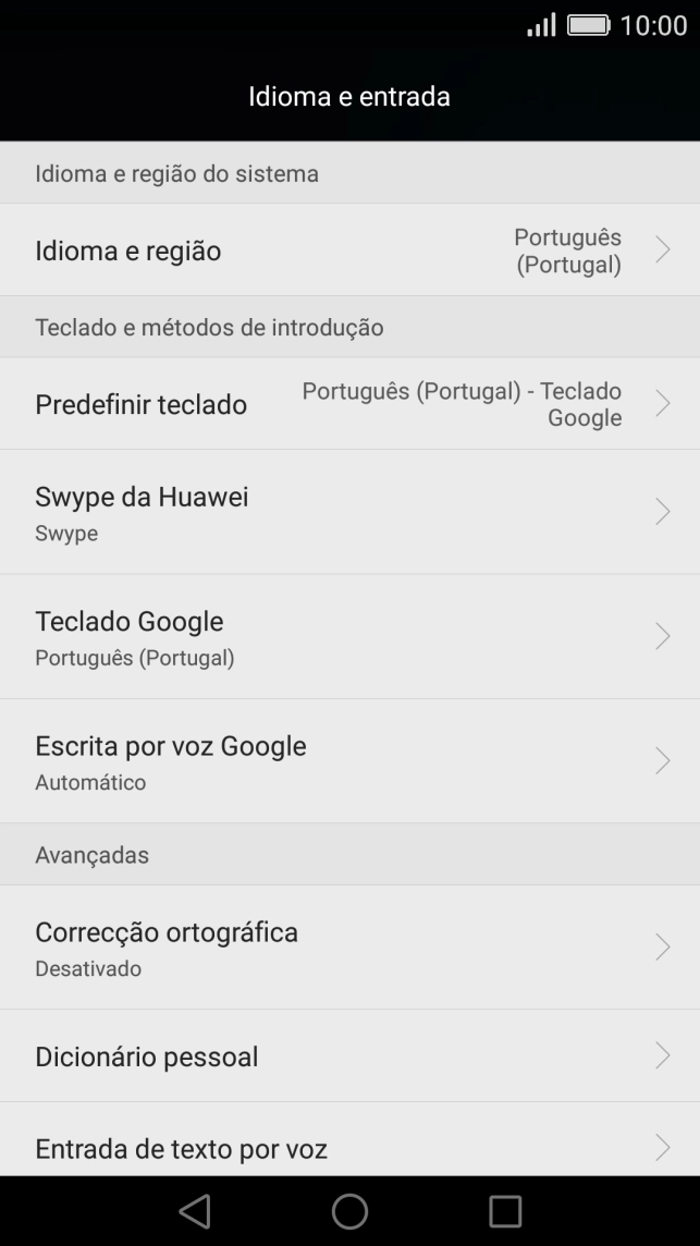 Prima Idioma e região.