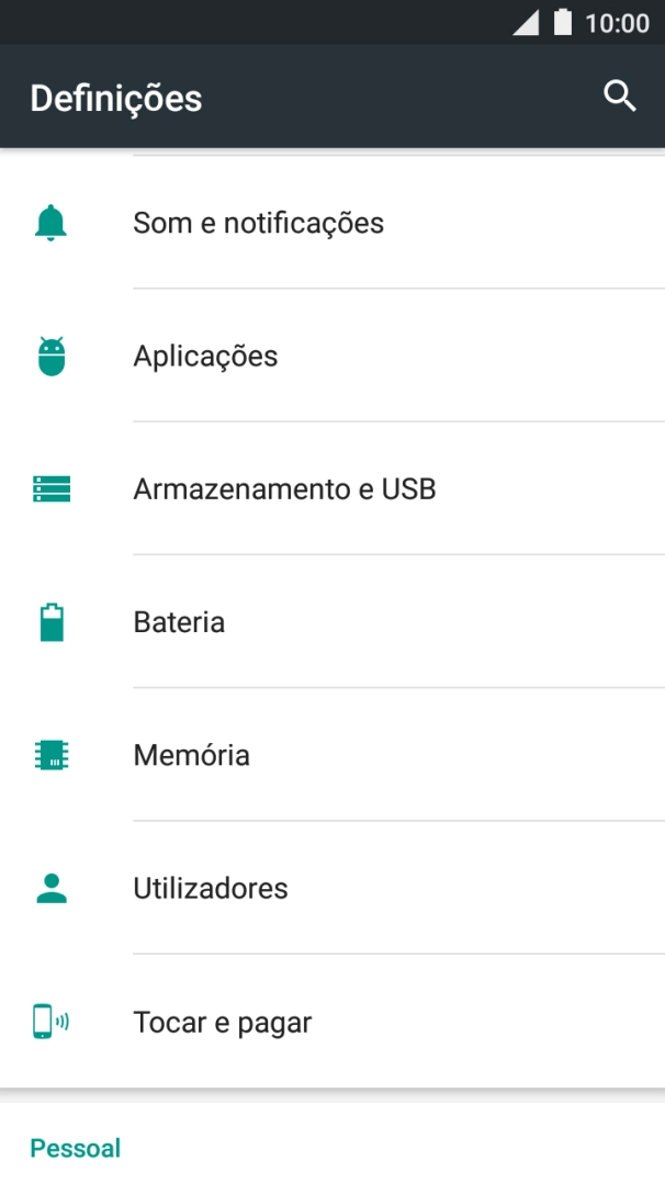 Prima Som e notificações.