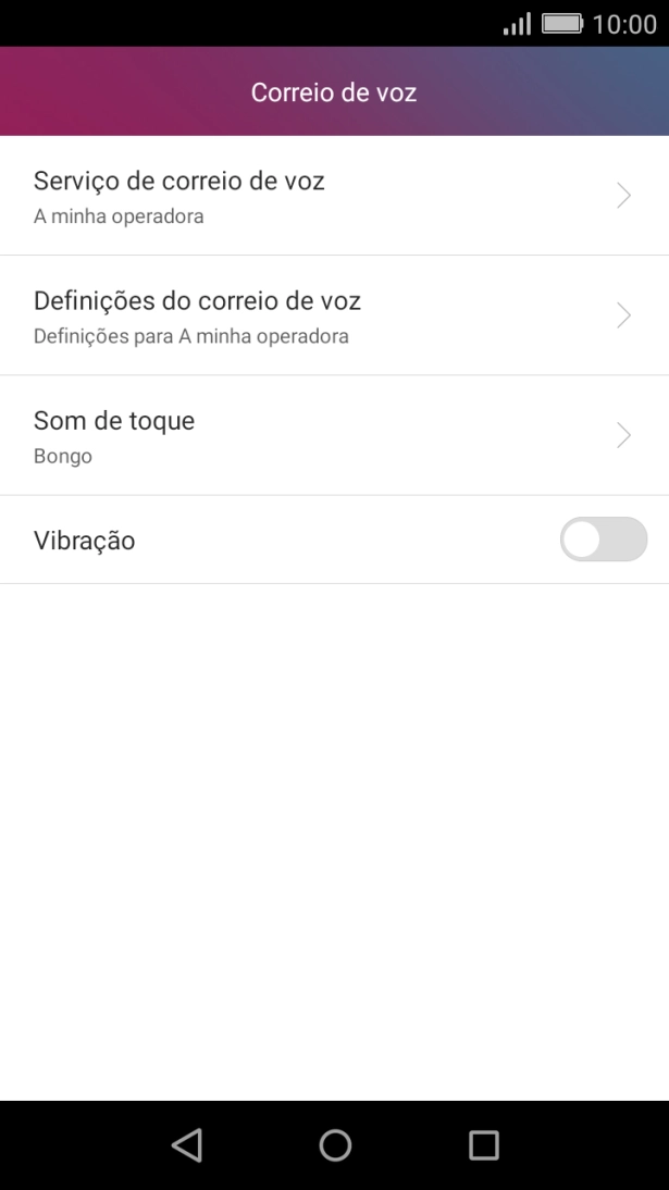 Prima Definições do correio de voz.