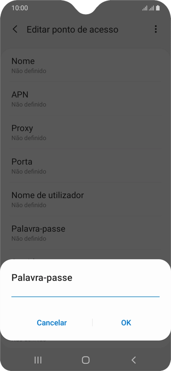 Introduza vodafone e prima OK.