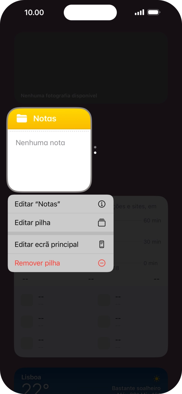 Prima Editar pilha.