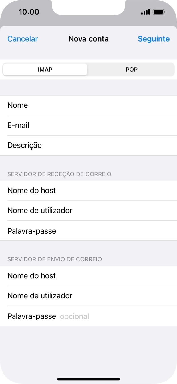 Prima Palavra-passe e introduza a password da sua conta de e-mail.