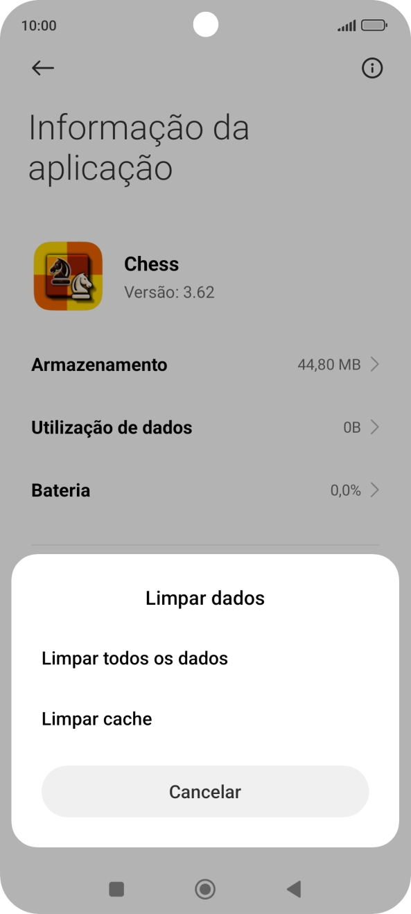 Prima Limpar cache.