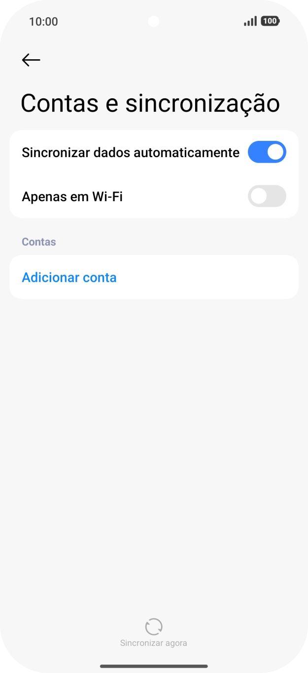 Prima Adicionar conta.