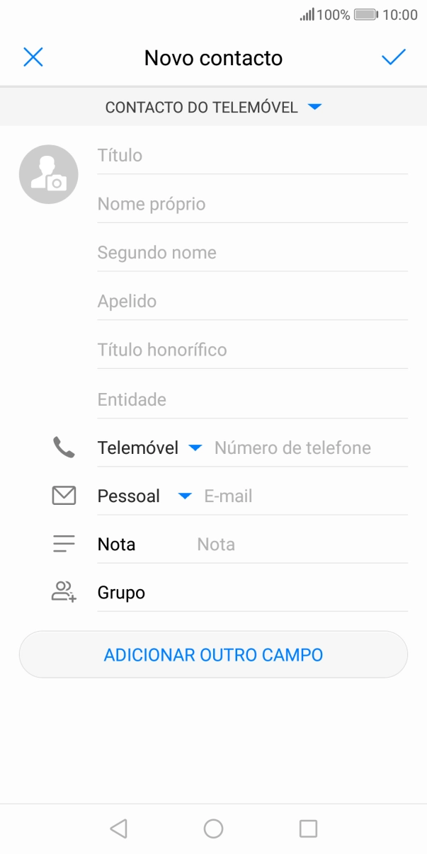 Prima Nome próprio e introduza o nome pretendido.