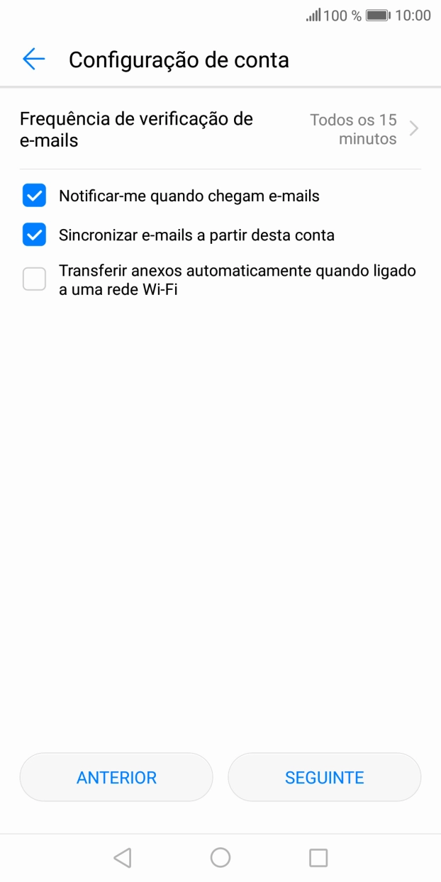 Prima Frequência de verificação de e-mails.