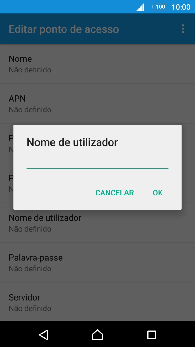 Introduza vodafone e prima OK.