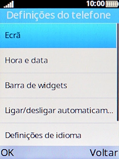 Escolha Hora e data.