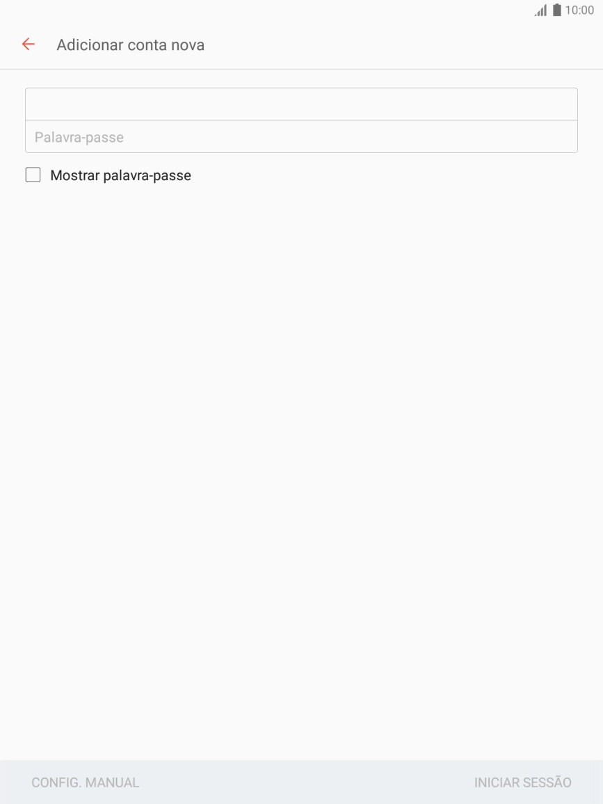 Prima Palavra-passe e introduza a password da sua conta de e-mail.