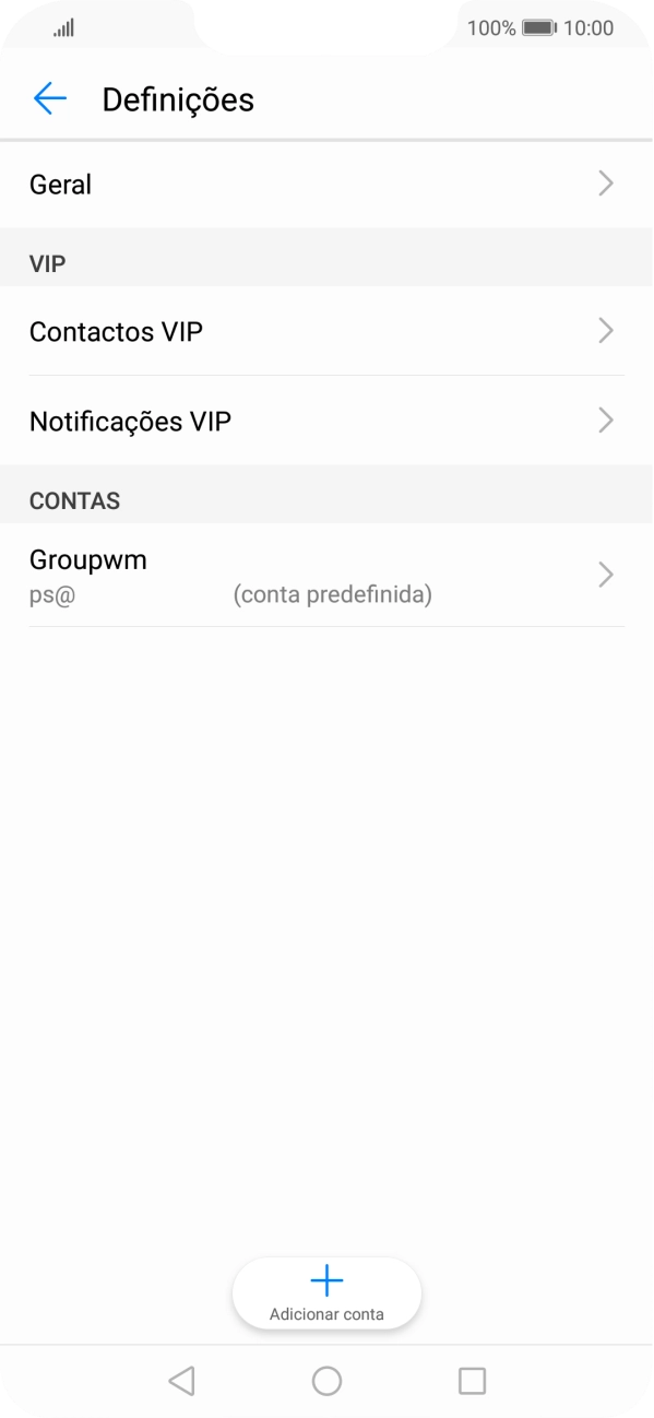 Prima a conta de e-mail pretendida.