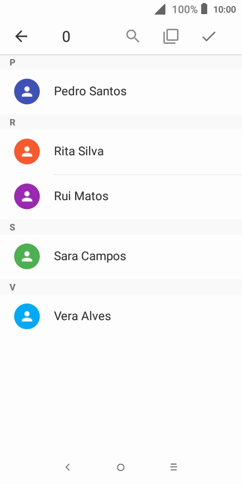 Prima o ícone para selecionar todos.