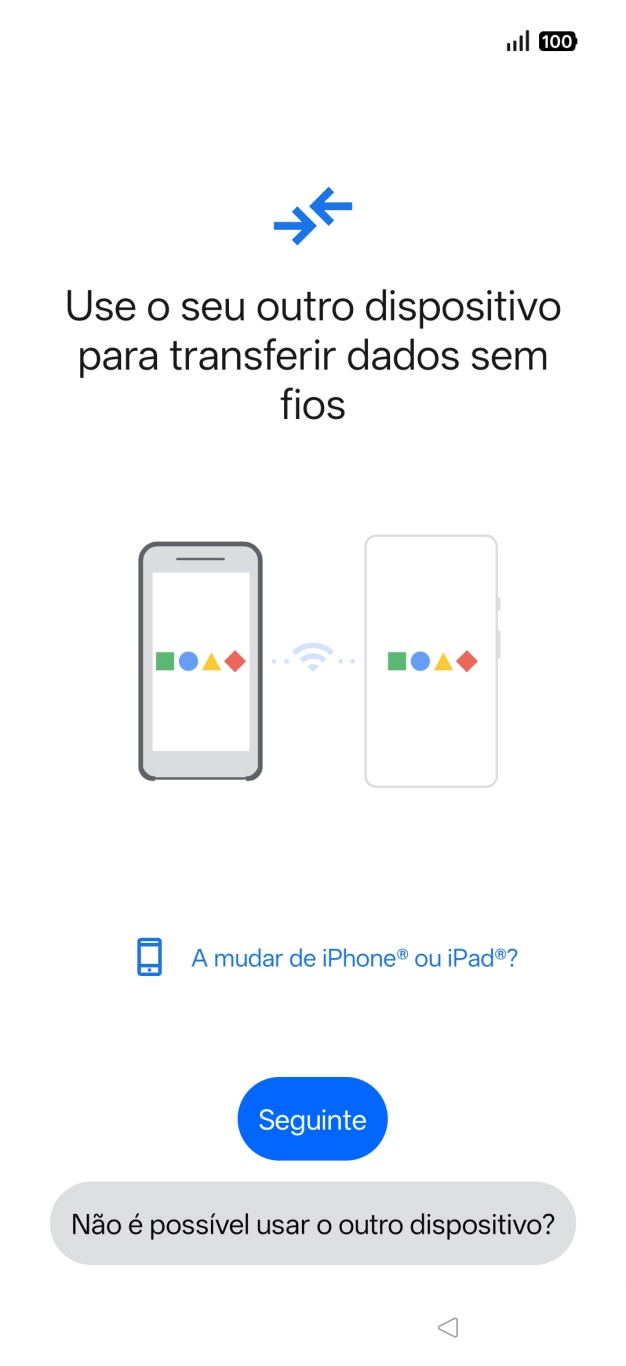 Siga as indicações no ecrã para transferir conteúdo de outro telefone.