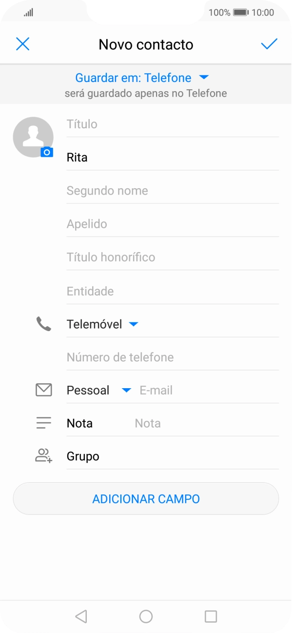 Prima Apelido, e introduza o apelido pretendido.