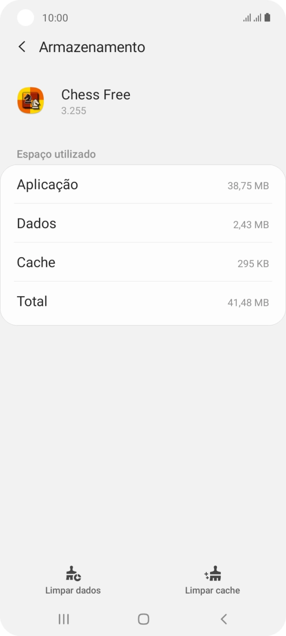 Prima Limpar cache.