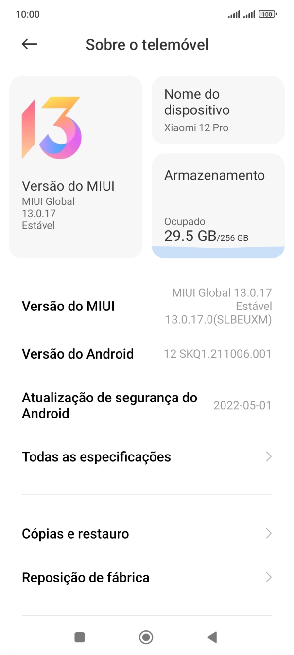 Prima Todas as especificações.
