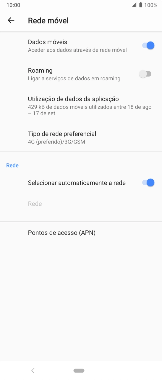 Prima Tipo de rede preferencial.