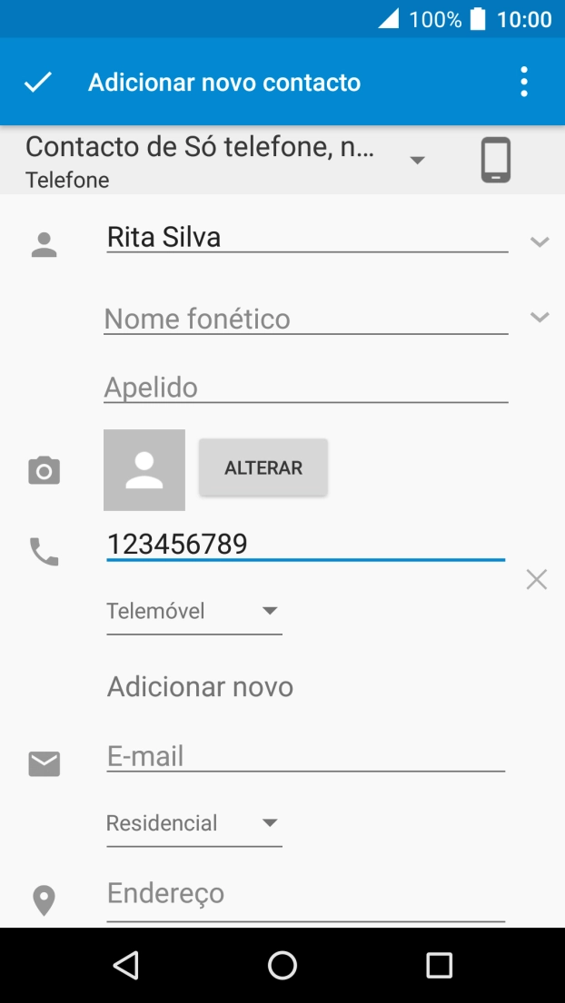 Prima a lista suspensa de tipo de número.