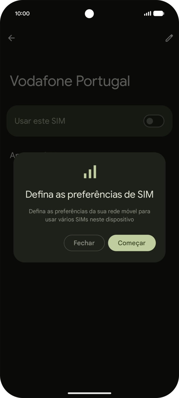 Se ativar a utilização do plano, deve premir Começar.