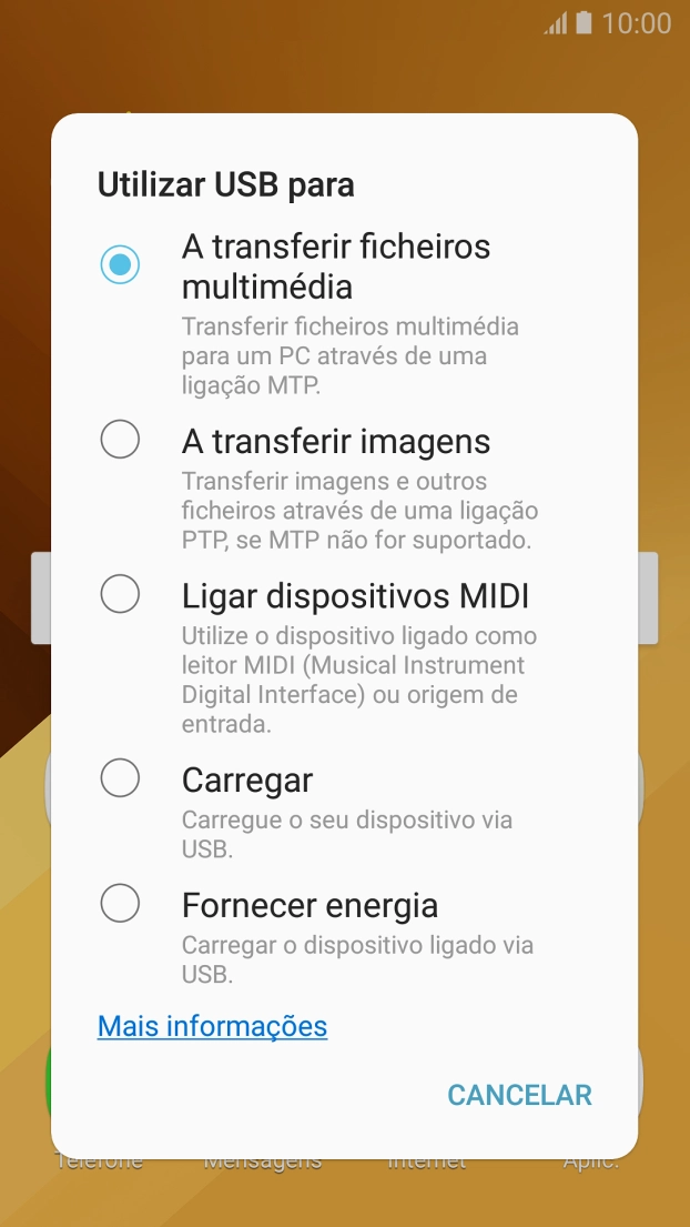 Prima A transferir ficheiros multimédia para ativar a função.