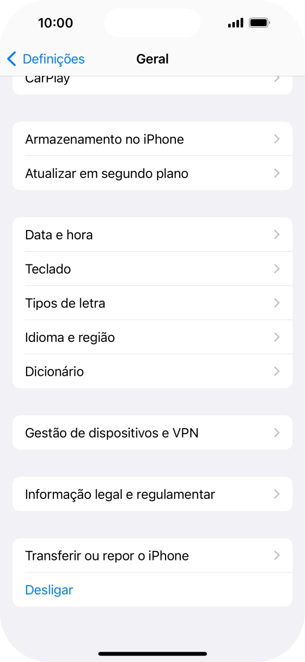 Prima Transferir ou repor o iPhone.