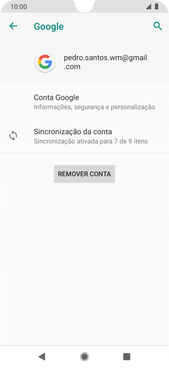 Prima Sincronização da conta.